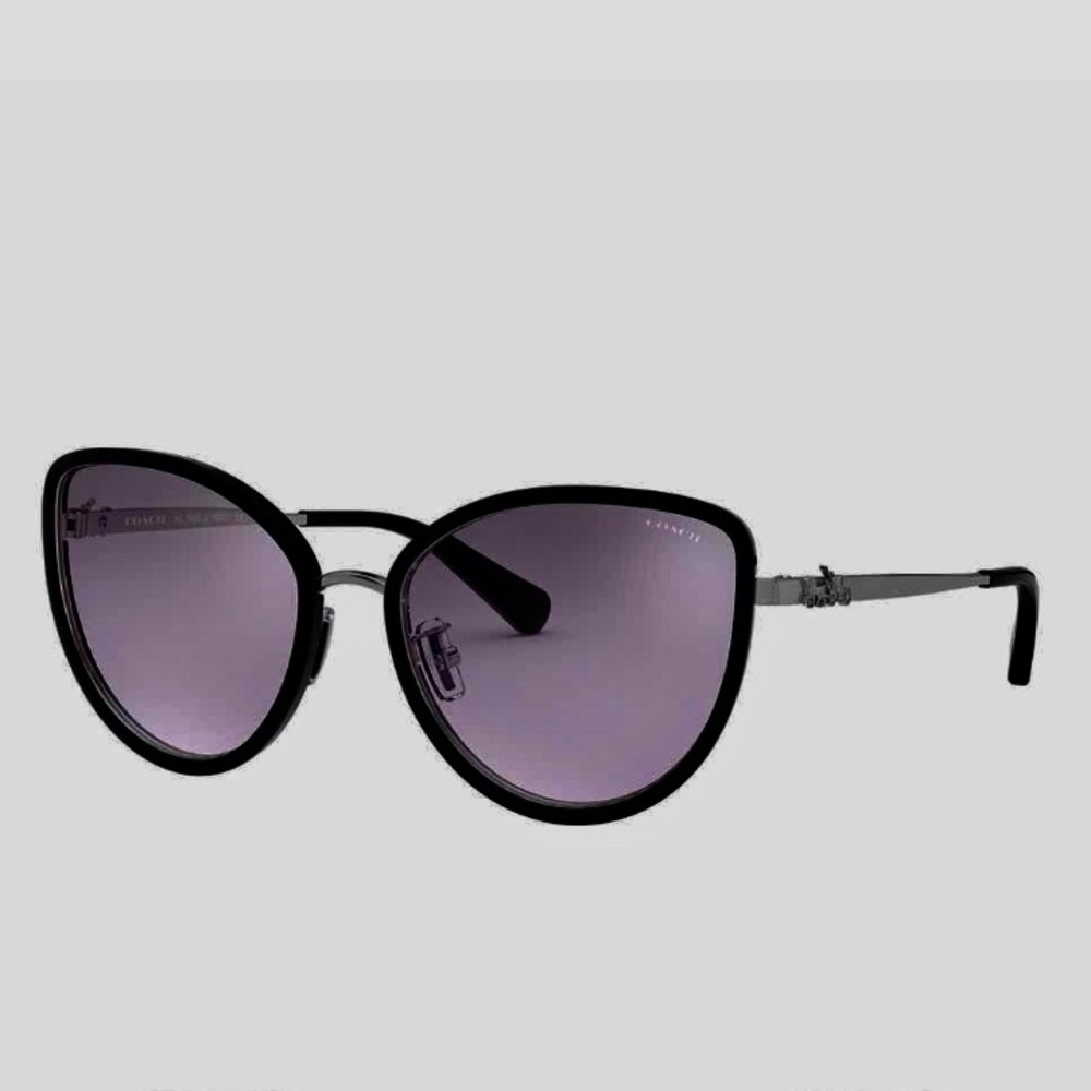 Coach 56mm Beautiful Black and Silver Sunglasses